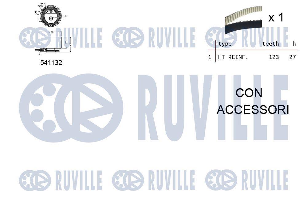 Kit de distribution (Kit courroie de distribution) RUVILLE ref. 550355