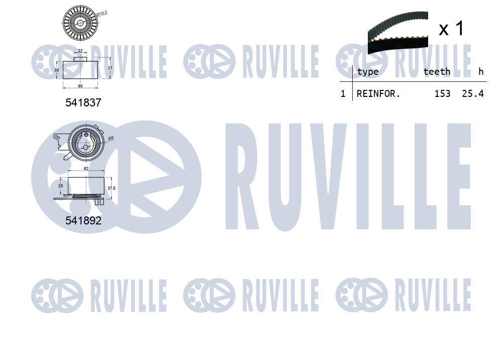 Kit de distribution (Kit courroie de distribution) RUVILLE 550366