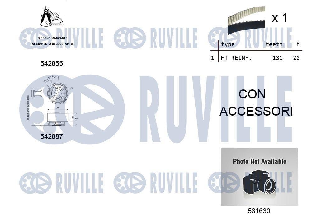 Pompe à eau + kit de courroie de distribution (Kit courroie de distribution) RUVILLE ref. 5504971