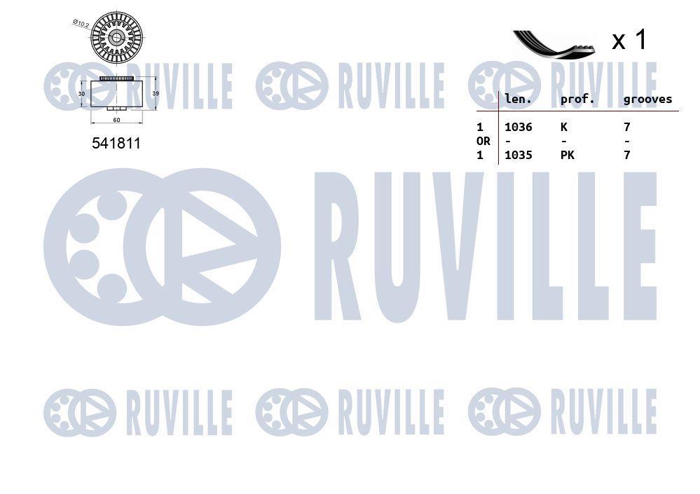 Kit de courroie d'accessoire RUVILLE ref. 570065