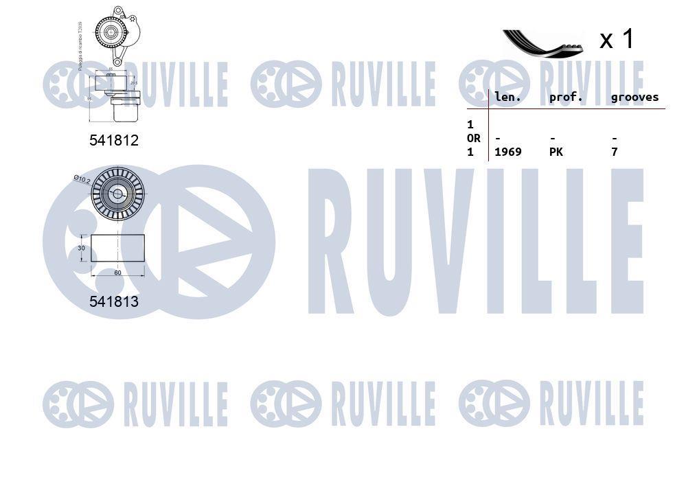 Kit de courroie d'accessoire (Courroie d’alternateur) RUVILLE 570192