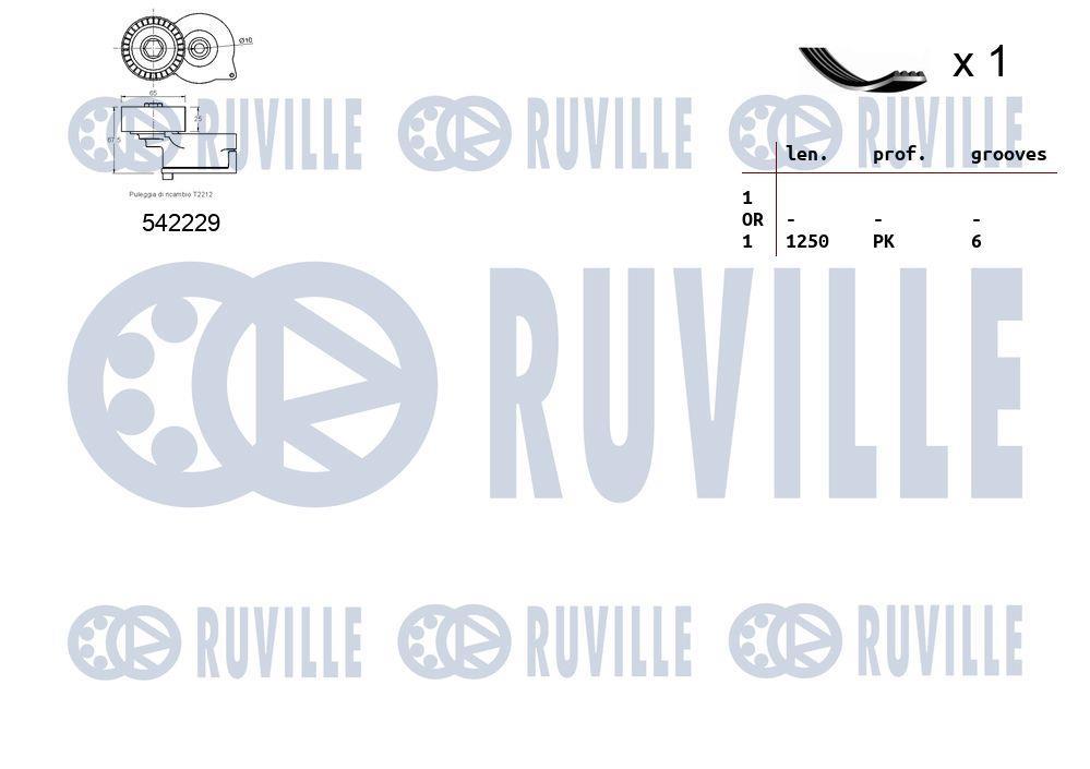 Kit de courroie d'accessoire (Courroie d’alternateur) RUVILLE 570193