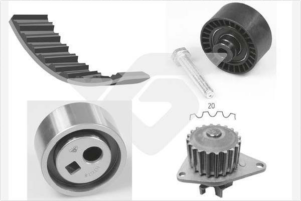 Bomba de agua + kit correa distribución HUTCHINSON ref. KH 04WP05