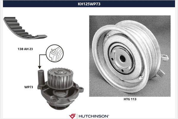 Bomba de agua + kit correa distribución HUTCHINSON ref. KH 125WP73
