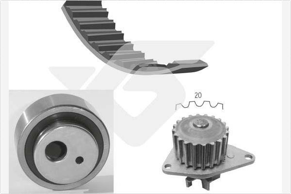 Bomba de agua + kit correa distribución HUTCHINSON ref. KH 13WP05