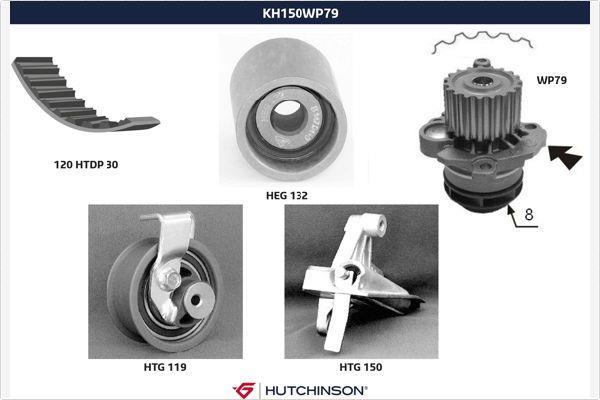 Bomba de agua + kit correa distribución HUTCHINSON ref. KH 150WP79