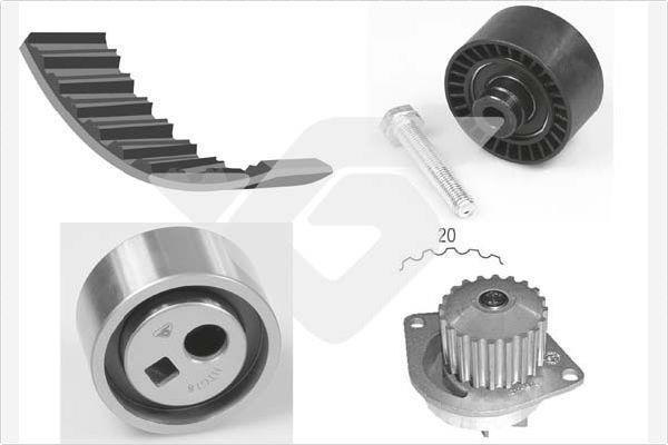 Pompe à eau + kit de courroie de distribution (Kit courroie de distribution) HUTCHINSON ref. KH 23WP17