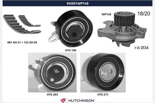 Kit de distribuição HUTCHINSON ref. KH 261WP148