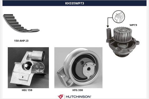 Bomba de agua + kit correa distribución HUTCHINSON ref. KH 335WP73