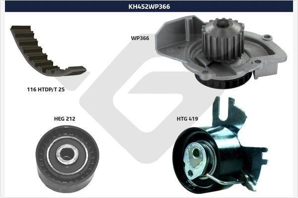 Bomba de agua + kit correa distribución HUTCHINSON ref. KH 452WP366