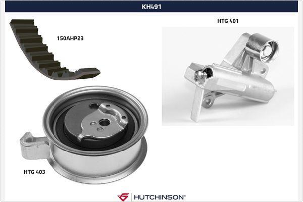 Kit de distribution (Kit courroie de distribution) HUTCHINSON KH 491