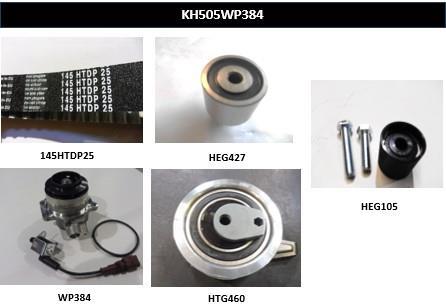 Pompe à eau + kit de courroie de distribution (Kit courroie de distribution) HUTCHINSON KH505WP384