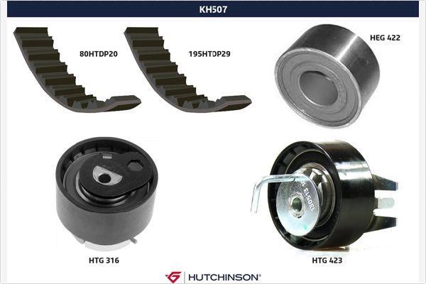 Kit de distribution (Kit courroie de distribution) HUTCHINSON ref. KH 507