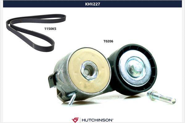 Kit de courroie d'accessoire (Courroie d’alternateur) HUTCHINSON ref. KHV 227