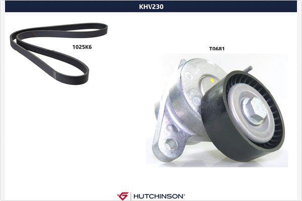 Kit de courroie d'accessoire (Courroie d’alternateur) HUTCHINSON ref. KHV 230
