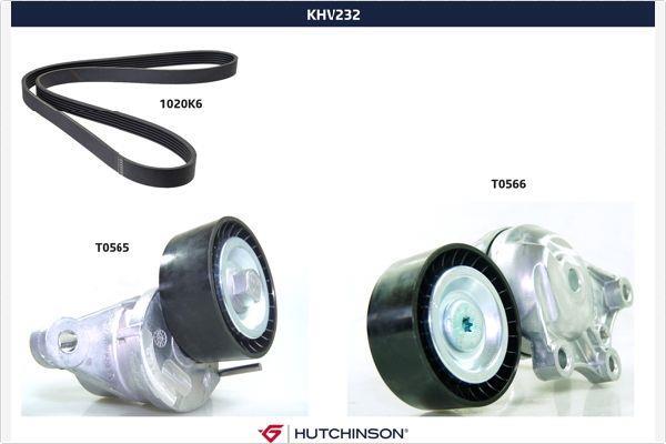 Kit de courroie d'accessoire (Courroie d’alternateur) HUTCHINSON KHV 232