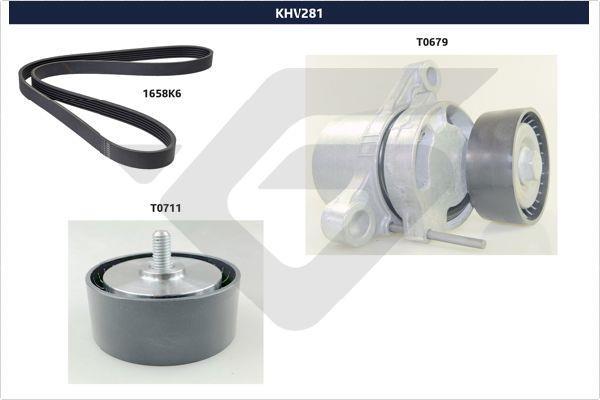 Kit de courroie d'accessoire (Courroie d’alternateur) HUTCHINSON KHV 281