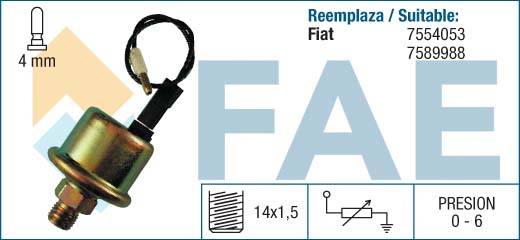 Sensor, presión de aceite FAE ref. 14890