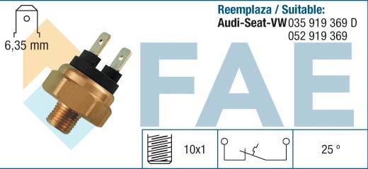 Interruptor de temperatura, testigo de líquido refrigerante FAE ref. 35410