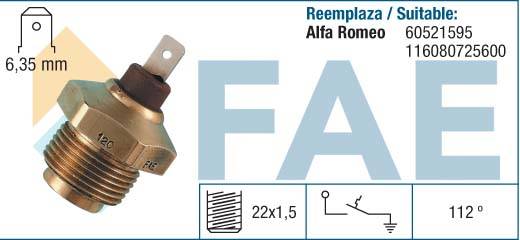 Interruptor de temperatura, testigo de líquido refrigerante FAE ref. 35830