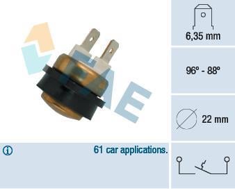 Interrupteur de température, ventilateur de radiateur FAE ref. 36080