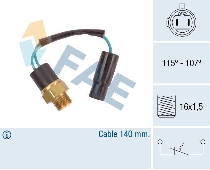 Interrupteur de température, ventilateur de radiateur FAE ref. 36630