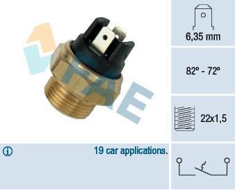 Interrupteur de température, ventilateur de radiateur FAE ref. 37380