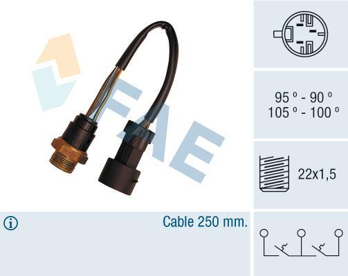 Interrupteur de température, ventilateur de radiateur FAE ref. 38070