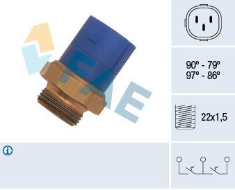 Interrupteur de température, ventilateur de radiateur FAE ref. 38170
