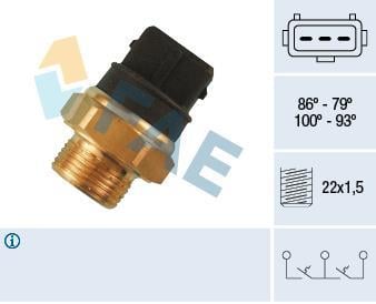 Interrupteur de température, ventilateur de radiateur FAE ref. 38250