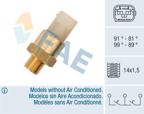 Interrupteur de température, ventilateur de radiateur FAE ref. 38381
