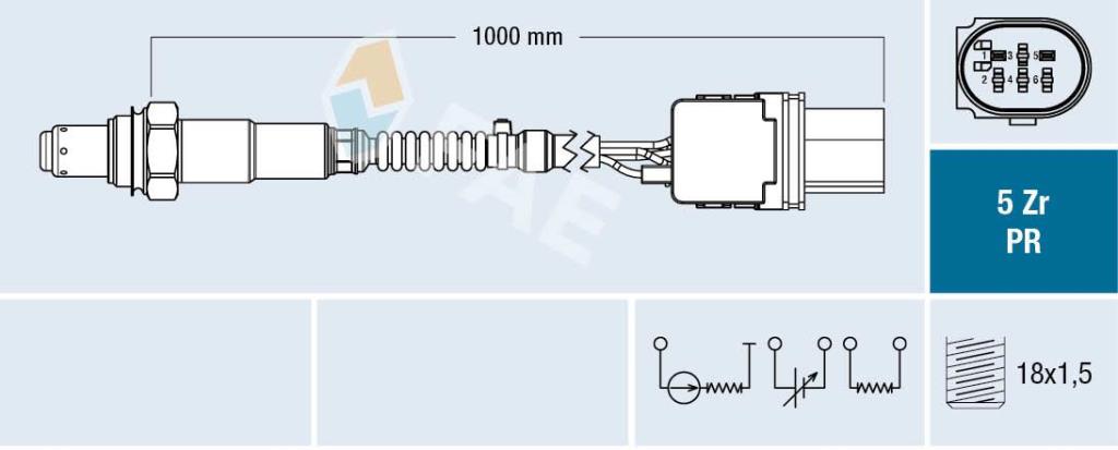 Sonde lambda (Sonde à oxygène) FAE ref. 75120