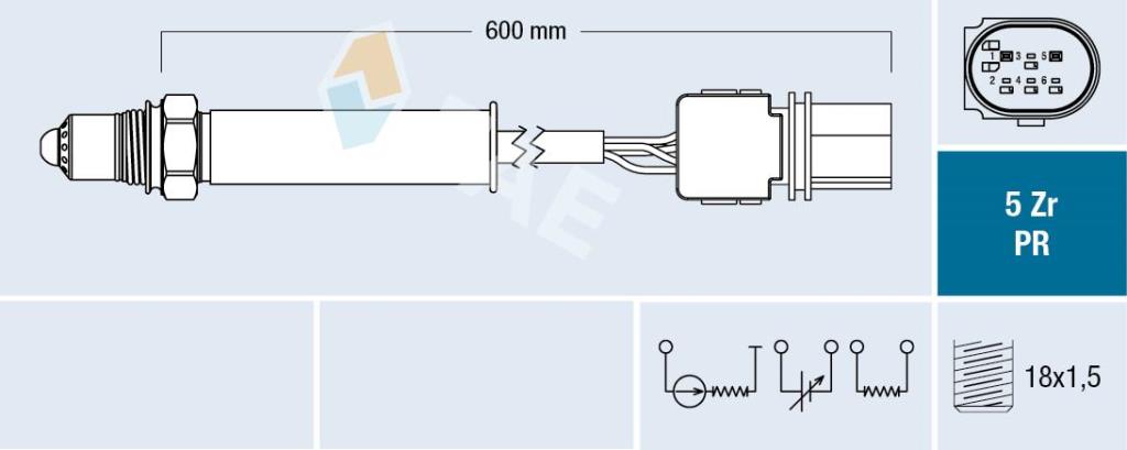 Sonde lambda (Sonde à oxygène) FAE ref. 75125