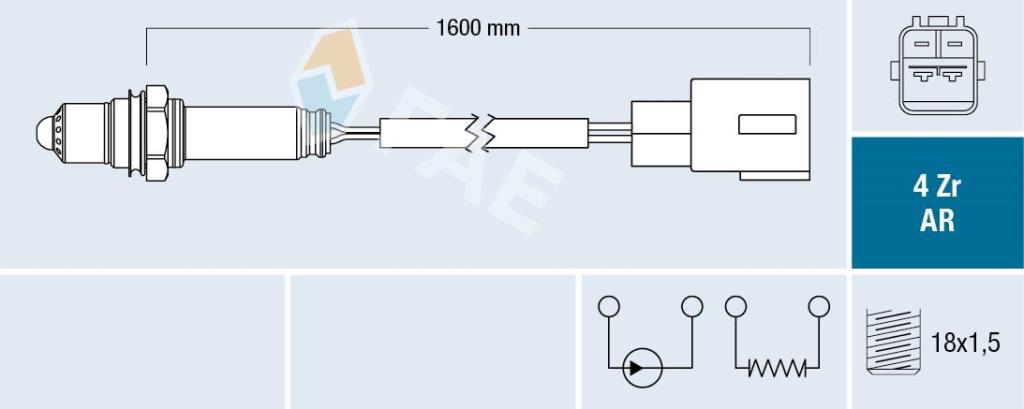 Sonde lambda (Sonde à oxygène) FAE ref. 75651