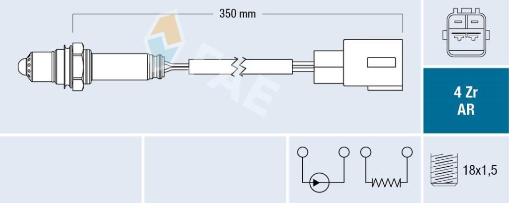 Sonde lambda (Sonde à oxygène) FAE ref. 75659