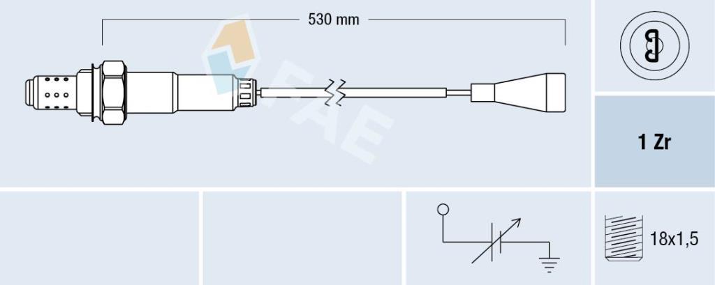 Sonde lambda (Sonde à oxygène) FAE ref. 77100