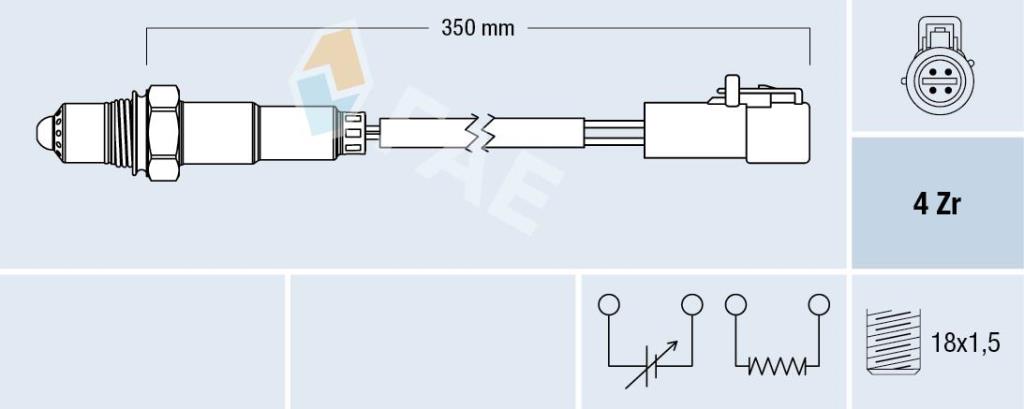 Sonde lambda (Sonde à oxygène) FAE ref. 77170