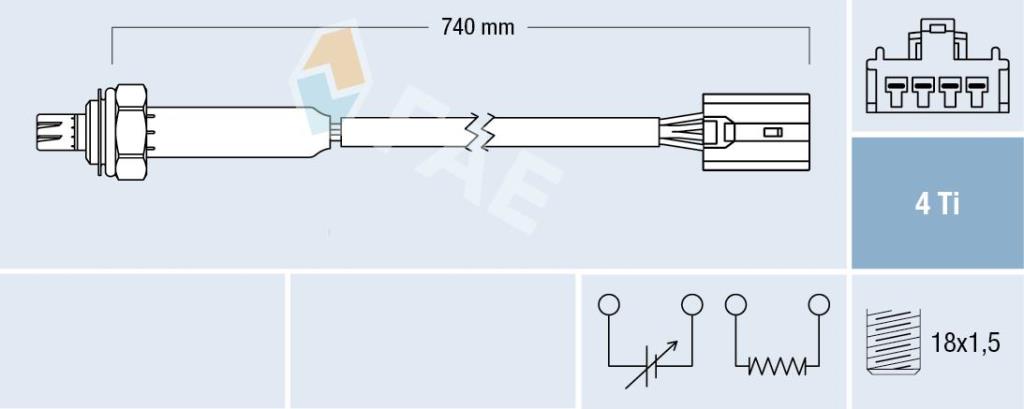 Sonda Lambda FAE ref. 77189