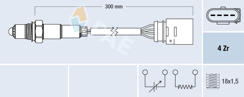 Sonde lambda (Sonde à oxygène) FAE ref. 77197
