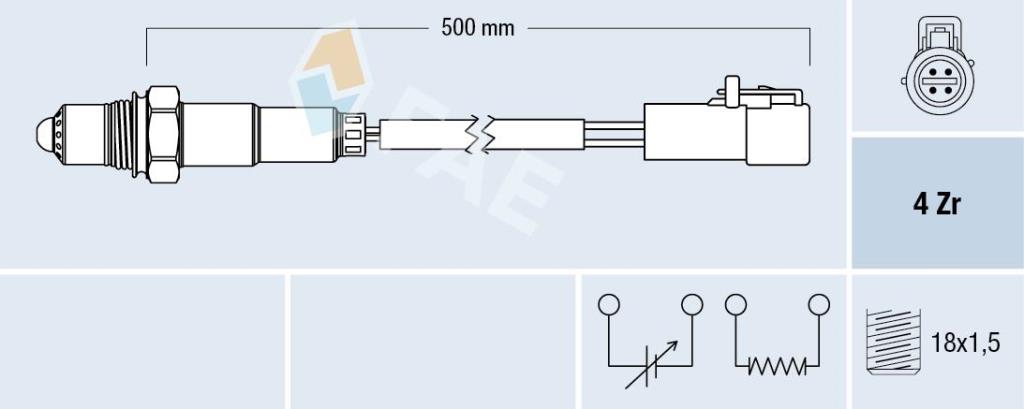 Sonde lambda (Sonde à oxygène) FAE ref. 77260