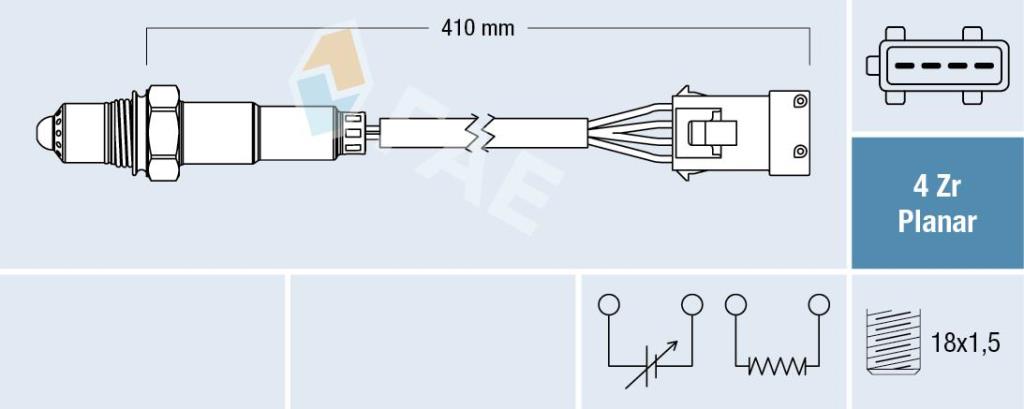 Sonde lambda (Sonde à oxygène) FAE ref. 77282