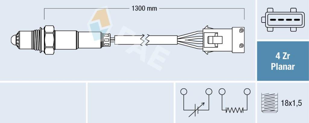 Sonde lambda (Sonde à oxygène) FAE ref. 77284