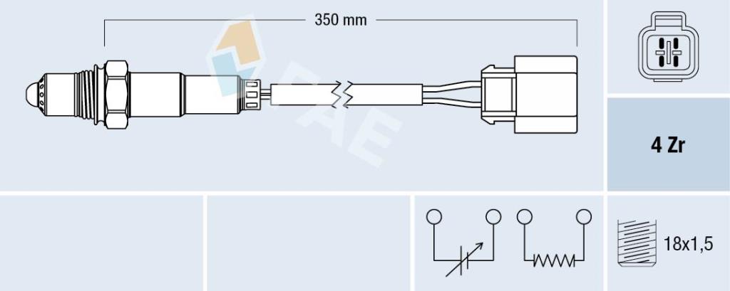 Sonde lambda (Sonde à oxygène) FAE ref. 77349