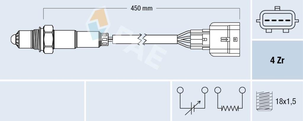 Sonde lambda (Sonde à oxygène) FAE ref. 77469