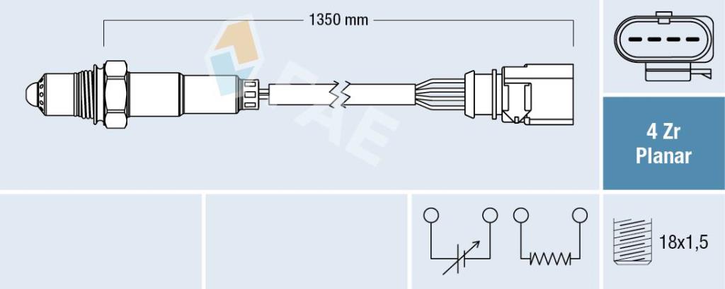 Sonde lambda (Sonde à oxygène) FAE ref. 77904