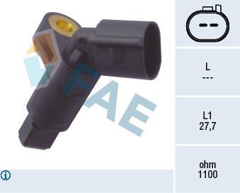 Capteur ABS (Capteur de vitesse de roue) FAE ref. 78008