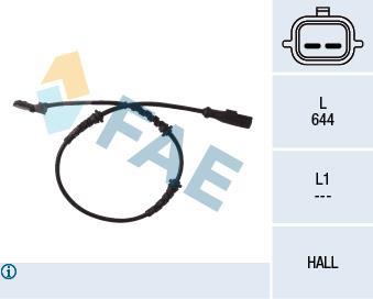 Capteur ABS (Capteur de vitesse de roue) FAE ref. 78055