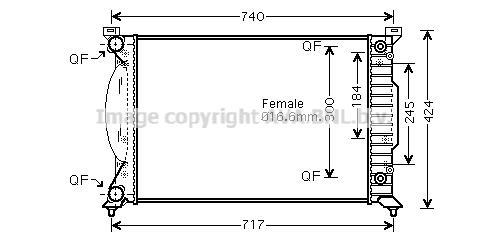 Radiateur moteur (Radiateur de refroidissement) AVA Deutschland GmbH ref. AI2241
