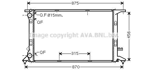 Radiateur moteur (Radiateur de refroidissement) AVA Deutschland GmbH ref. AI2292