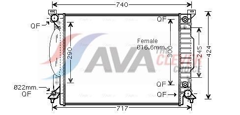 Radiateur moteur (Radiateur de refroidissement) AVA Deutschland GmbH ref. AI2205
